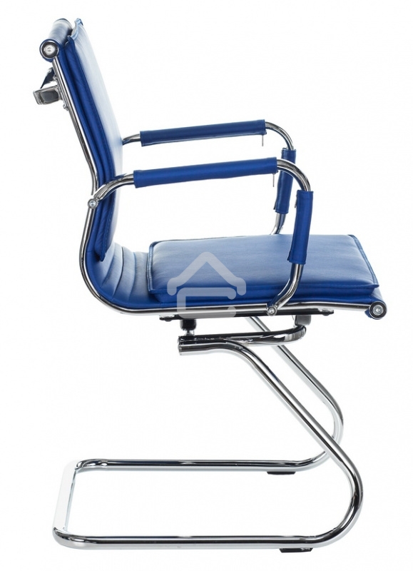 Кресло компьютерное Бюрократ CH-993-Low-V/blue синий, низкая спинка, искусственная кожа