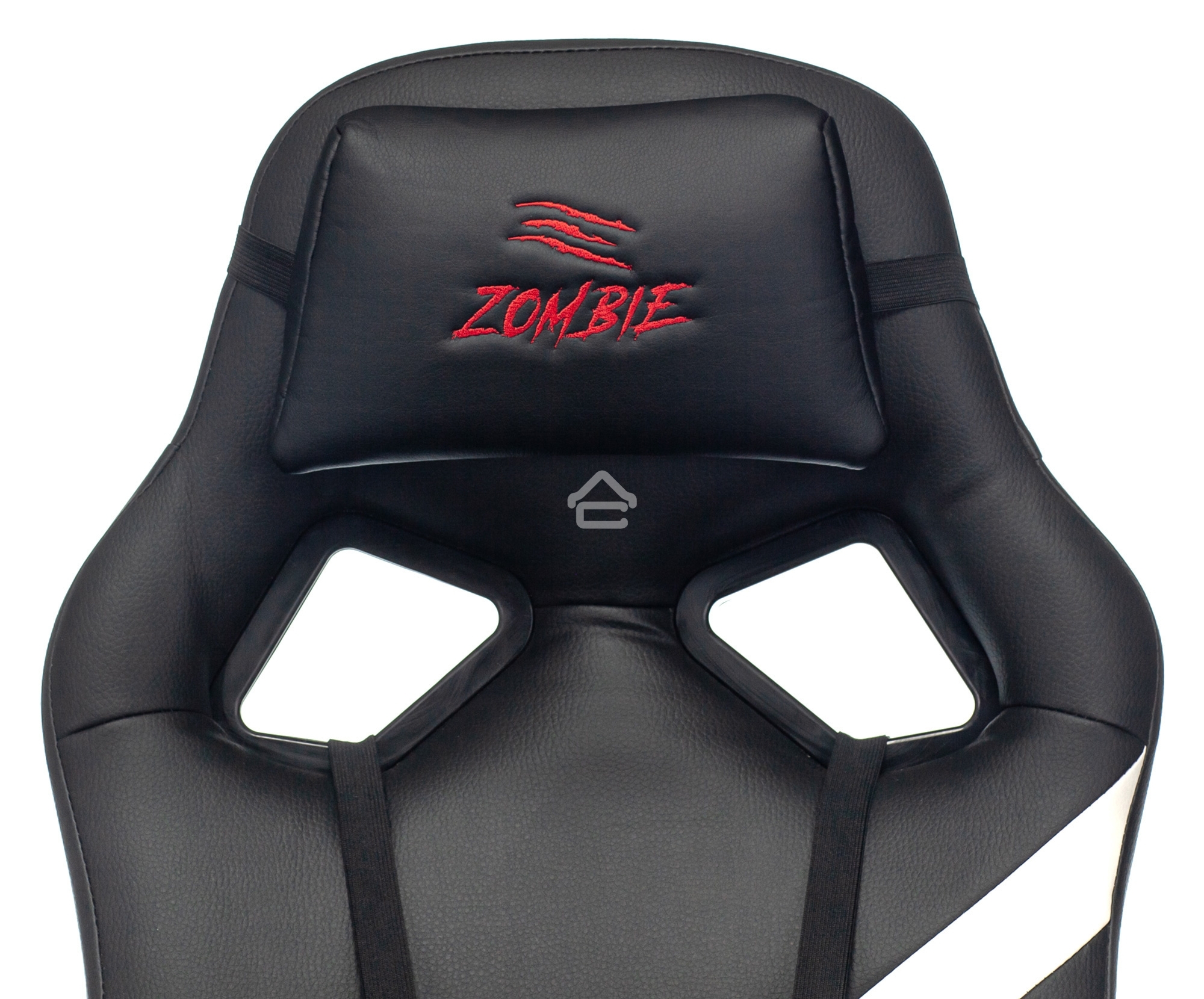 Кресло игровое Zombie DRIVER черный/белый, искусственная кожа, с подголов. крестовина пластик