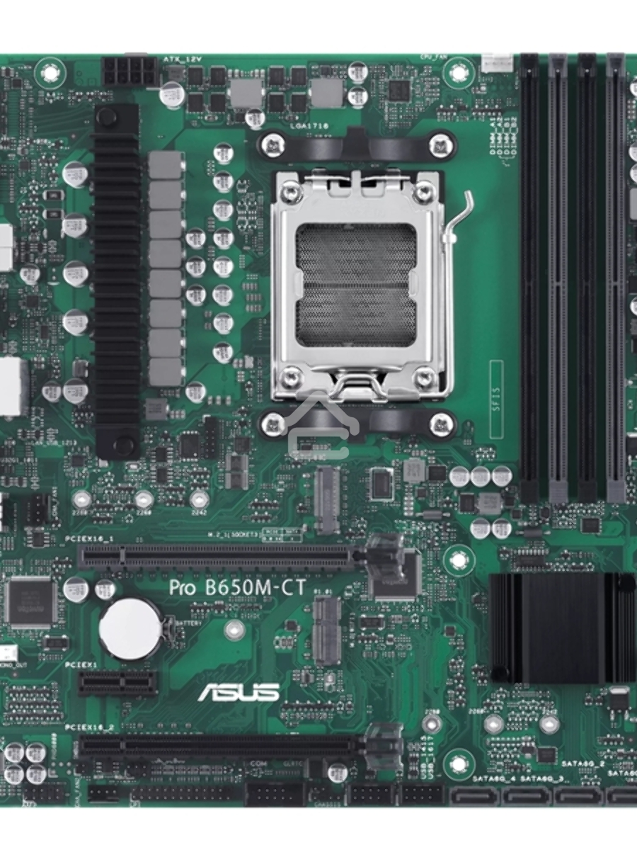 Материнская плата ASUS Pro B650M-CT-CSM, AM5, AMD B650, 4xDDR5, 4xSATA, 2xM.2, 2xPCIe 4.0 x16, 1xPCIe 4.0 x1, 2xDP, 1xHDMI, 1x1Gb LAN, 2xUSB-C 10Gbps, 2xUSB-A 10Gbps, 2xUSB-A 5Gbps, 4xUSB-A 2.0, 3x3.5 мм, 7.1, mATX