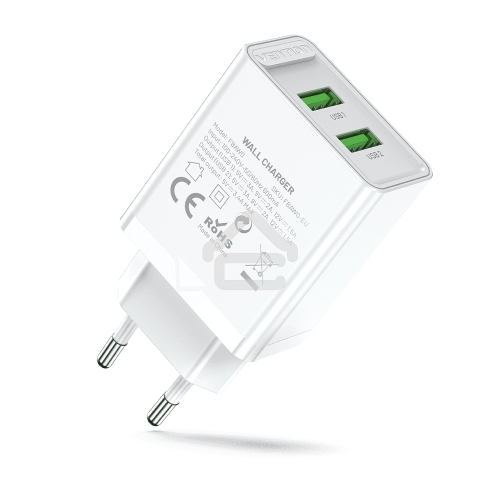Сетевое зарядное устройство Vention на 2 порта USB (A+A) QC 3.0 белый