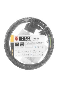 Шнур сетевой Energy Series, ПВС, 3 м, 3х1 мм, с неразборной вилкой, черный Denzel