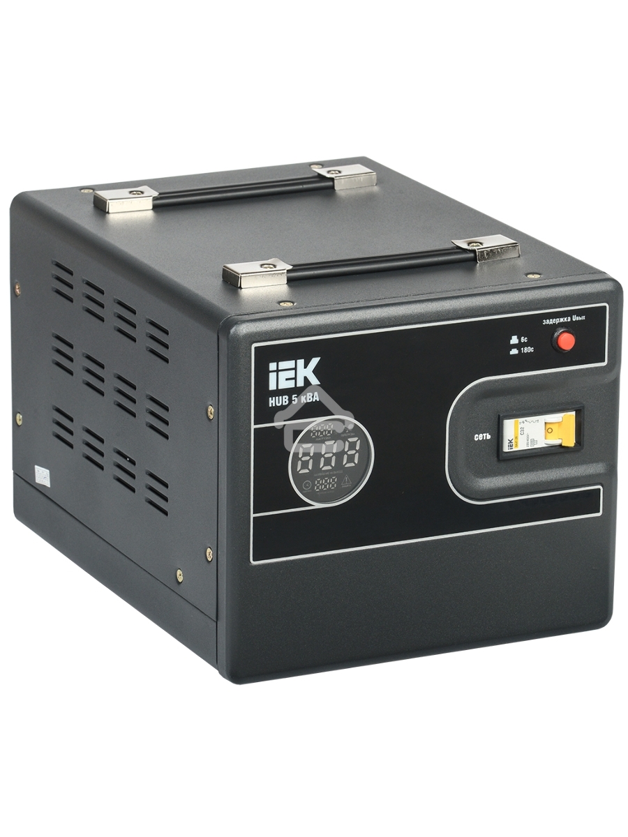Стабилизатор напряжения IEK Hub 5кВА однофазный черный (IVS21-1-005-13)