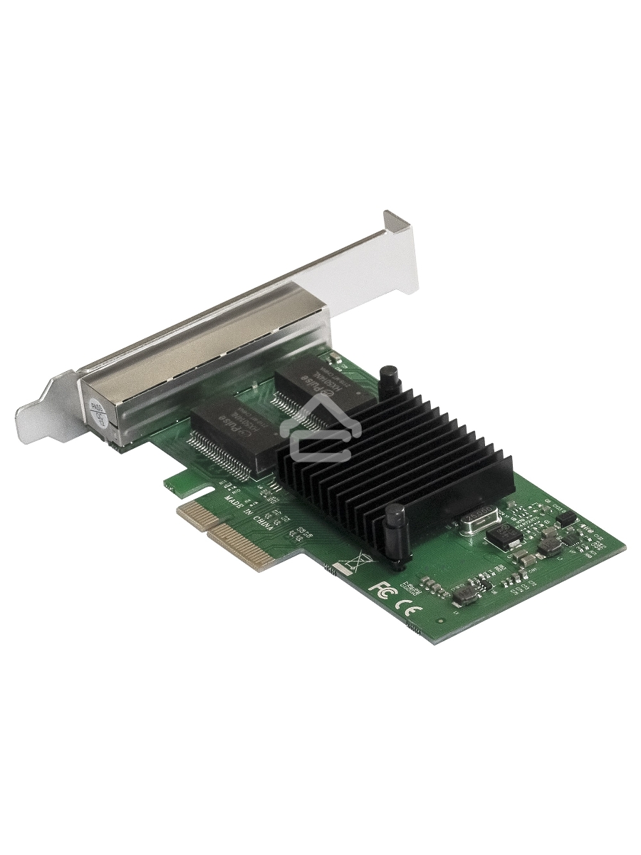 Сетевой адаптер ExeGate EXE-I350-T4V2 (PCI-E x4 v2.1, порты 4xRJ45 (медные), 10/100/1000Mbps, Gigabit NIC Intel Chipset NHI350AM4)