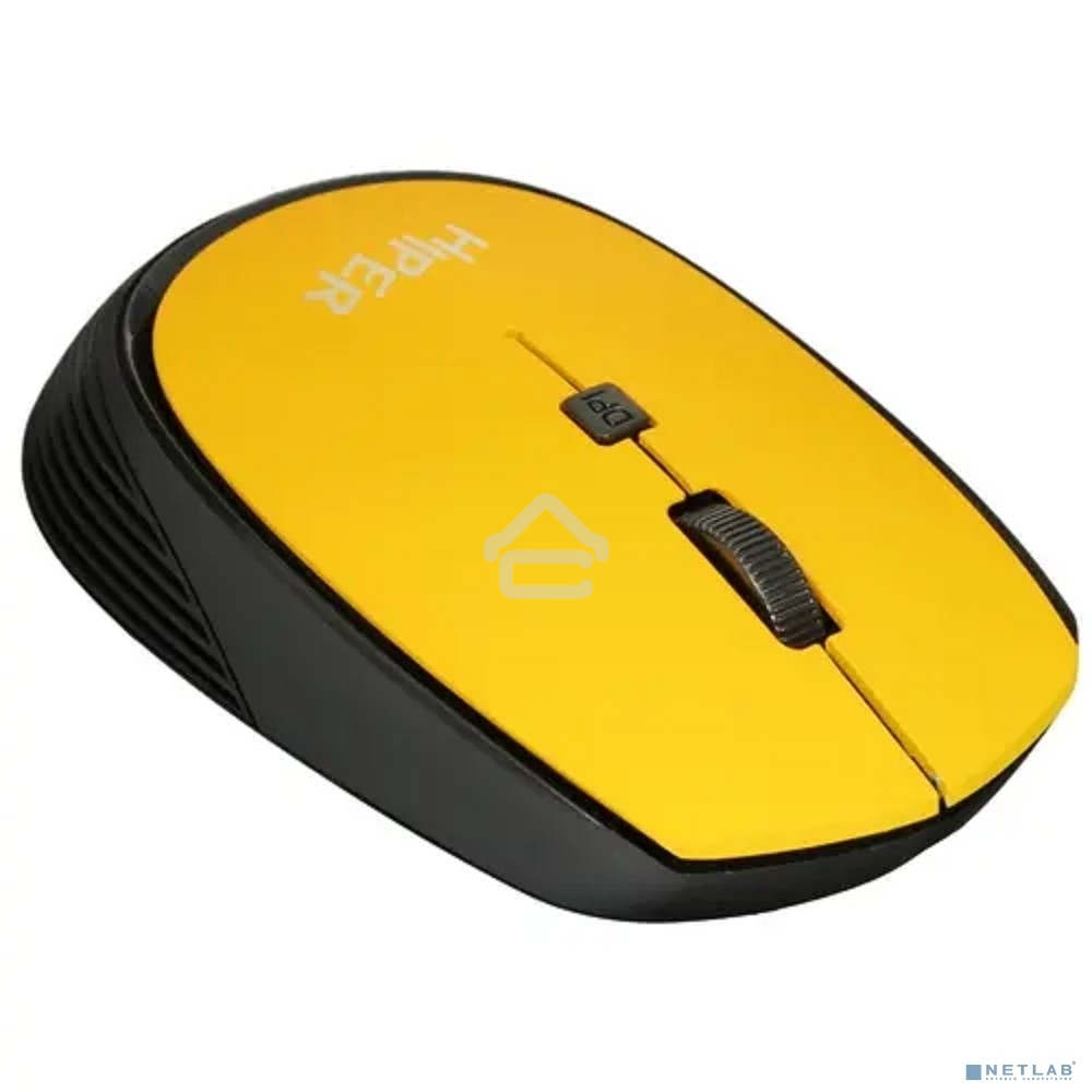 Мышь беспроводная HIPER HOMW-085 желтый, 1600 dpi, радиоканал, USB, кнопки - 4