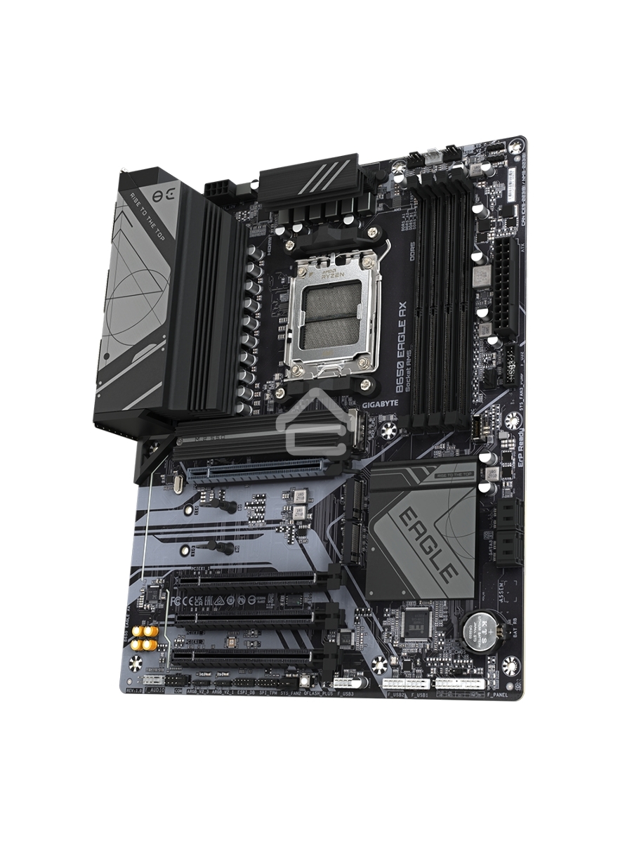 Материнская плата GIGABYTE B650 EAGLE AX, AM5, AMD B650, 4xDDR5, 4xSATA, 3xM.2, 1xPCI-E 4.0 x16, 3xPCI-E 3.0 x1, 1xHDMI, 1xDP, 1x 1Gb LAN, 2xUSB 3.2 Gen 2, 1xUSB 3.2 Gen 1, 6xUSB 2.0, 3x3.5 мм, 7.1, Standard-ATX