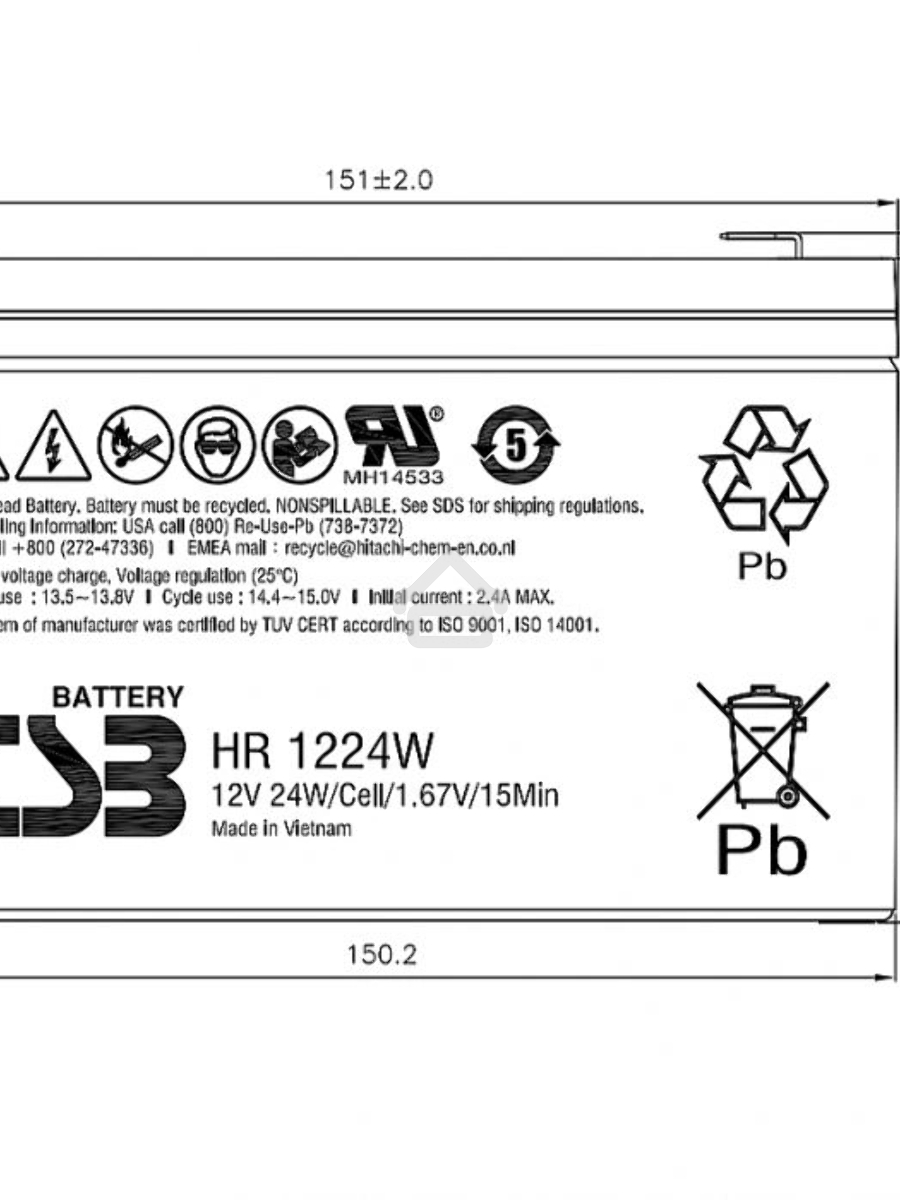 Батарея CSB HR 1224W (12V, 5.5Ah)
