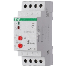 Реле контроля наличия и чередования фаз CKF-BR (монтаж на DIN-рейке 35мм; регулировка порога отключения; регулировка времени отключения; 3х400/230+N 2х8А 1Z 1R IP20) F&F EA04.002.003