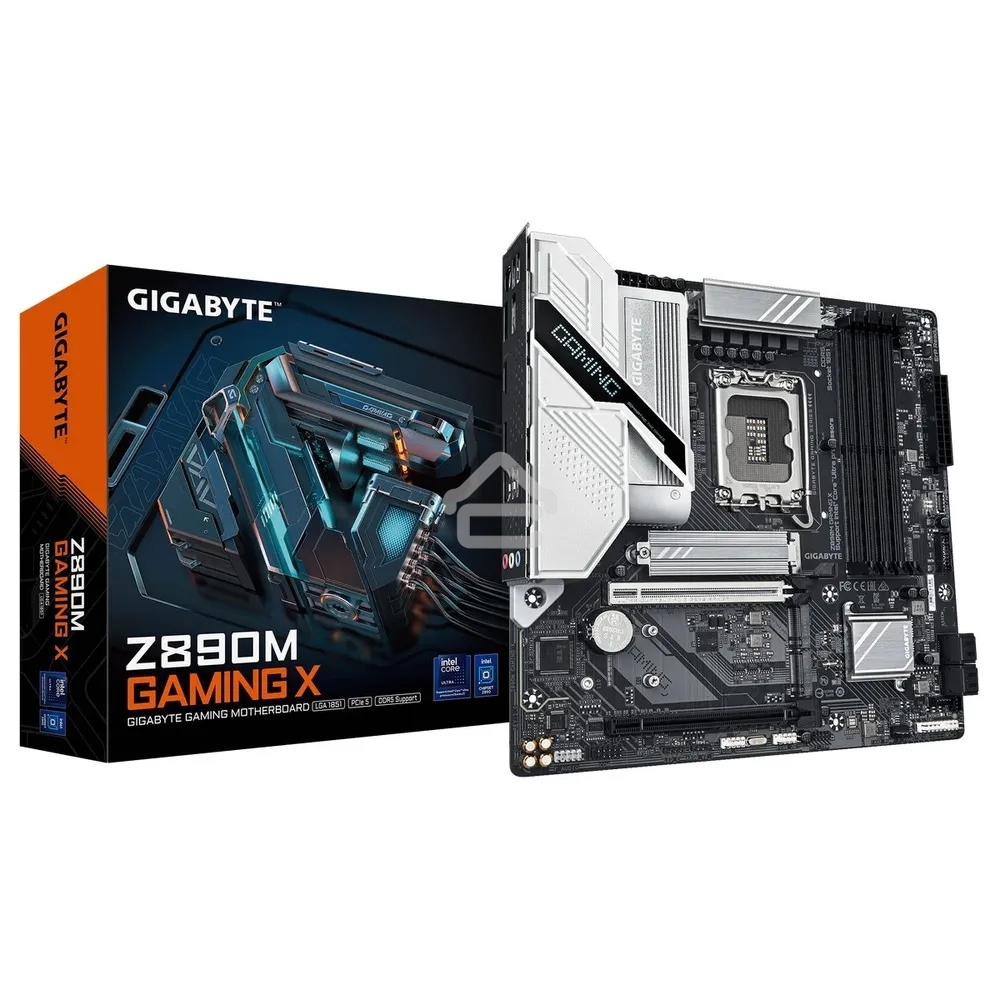 Материнская плата Gigabyte Z890M GAMING X, LGA 1851, Intel Z890, 4xDDR5, 4xSATA, 3xM.2, 1xPCIe 5.0 x16, 1xPCIe 4.0 x16, 1xHDMI, 2xDP, 1x 2.5Gb LAN, 2xUSB-A 2.0, 3xUSB-A 3.2 Gen 1, 3x3.5 мм, 7.1, mATX
