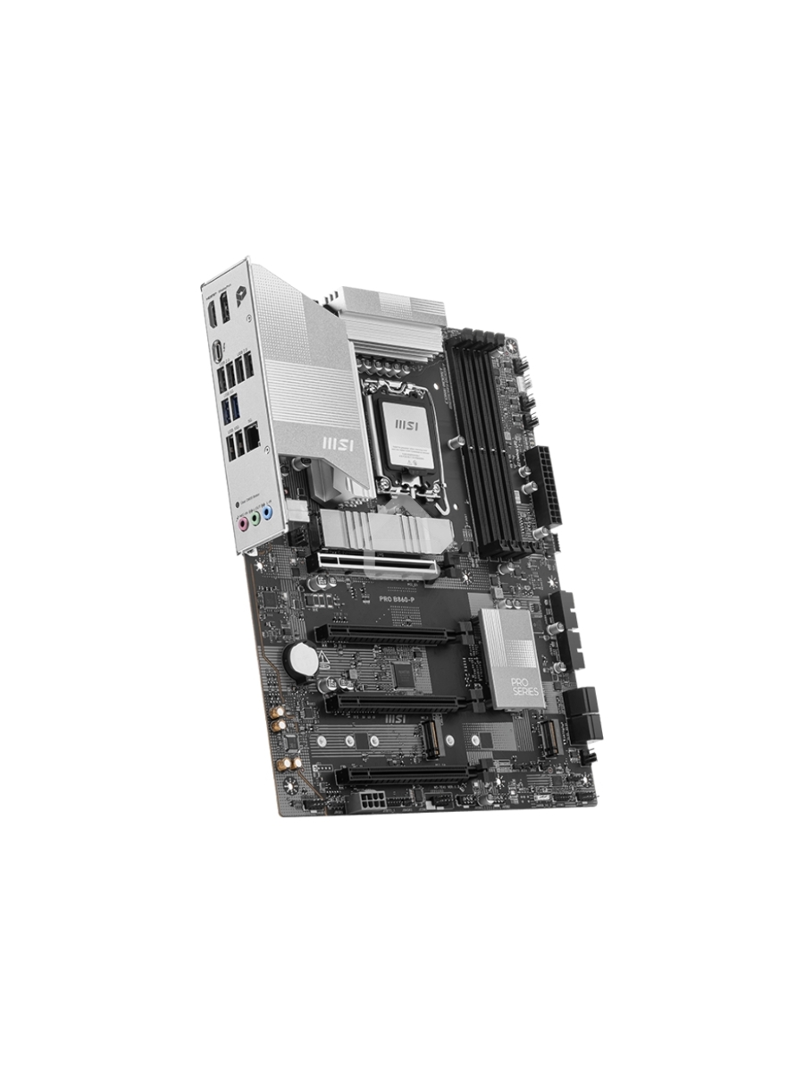 Материнская плата MSI PRO B860-P, LGA 1851, Intel B860, 4xDDR5, 4xSATA, 3xM.2, 1xPCIe 5.0 x16, 1xPCIe 4.0 x4, 2xPCIe 4.0 x1, 1xHDMI, 1xDP, 1xUSB-C, 1x 5Gb LAN, 2xUSB-A 3.2 Gen 2, 2xUSB-A 3.2 Gen 1, 4xUSB-A 2.0, 3x3.5 мм, 7.1, ATX