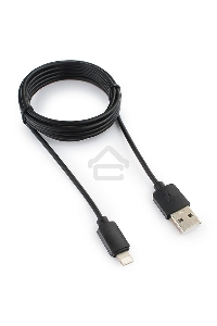 Кабель USB Гарнизон GCC-USB2-AP2-6 AM/Lightning, для iPhone5/6/7, IPod, IPad, 1.8м, черный, пакет