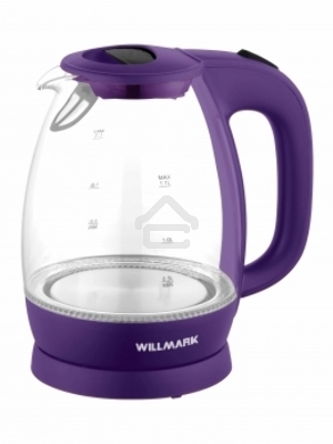 Чайник электрический Willmark WEK-1705GV (1.7л, LED-подсв., корп. из стекла, фиолетов., 2200Вт)