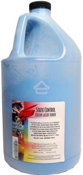 Тонер для принтера Static Control Oki C3300N/5500 OKIUNIV-1KG-C голубой (флакон 1000гр)