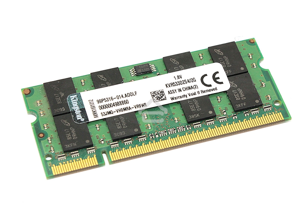 Оперативная память Kingston ValueRAM, DDR2, 2Gb (1x2 Gb), 533 MHz, CL4, SO-DIMM