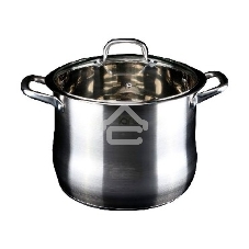 Кастрюля LARA LR02-45 19,0л LR02-45 (нерж) 30x25см, 19.0л, капсулир индукц дно, крышка из стали