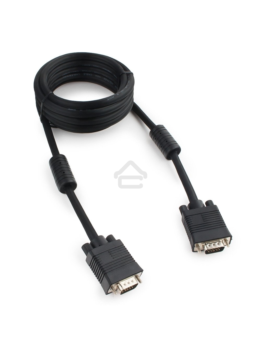Кабель VGA Premium Cablexpert CC-PPVGA-10-B, 15M/15M, 3.0м, черный, тройной экран, феррит.кольца, пакет