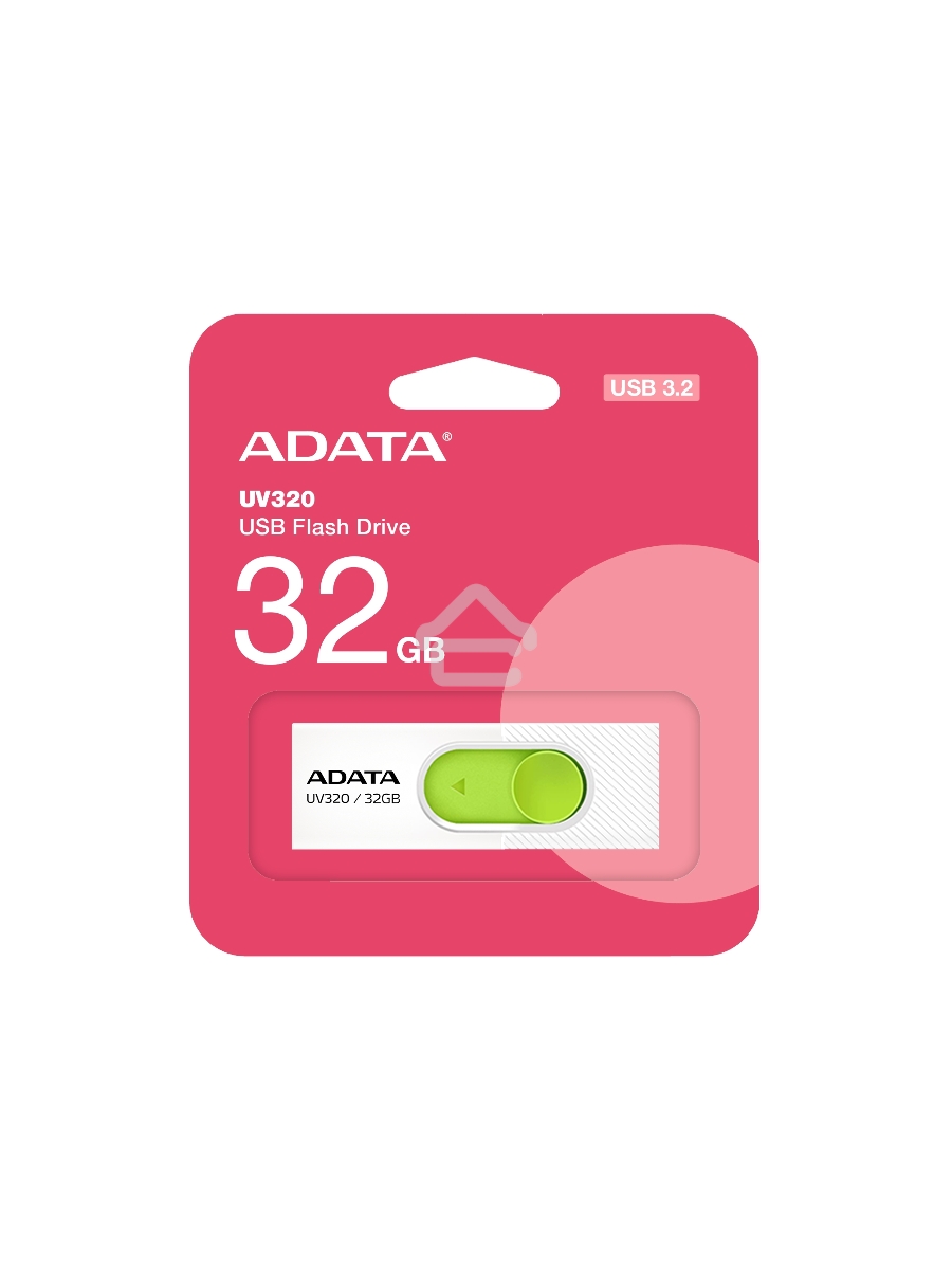 Флеш диск 32GB A-DATA UV320, USB 3.2, белый/зеленый
