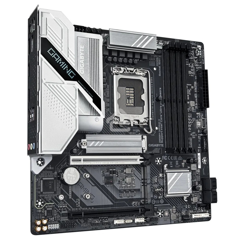 Материнская плата Gigabyte Z890M GAMING X, LGA 1851, Intel Z890, 4xDDR5, 4xSATA, 3xM.2, 1xPCIe 5.0 x16, 1xPCIe 4.0 x16, 1xHDMI, 2xDP, 1x 2.5Gb LAN, 2xUSB-A 2.0, 3xUSB-A 3.2 Gen 1, 3x3.5 мм, 7.1, mATX
