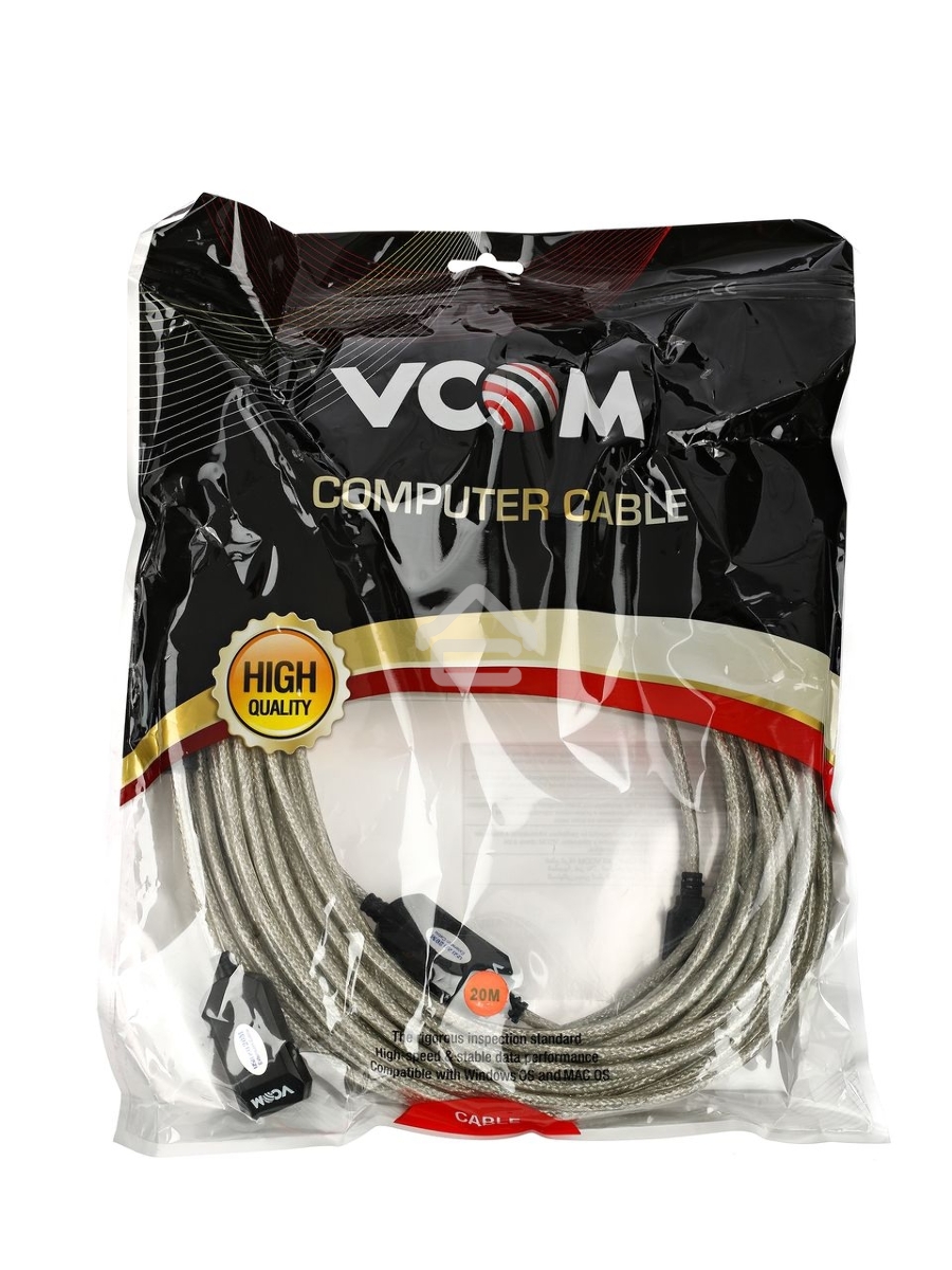 Кабель-адаптер VCOM VUS7049-25M USB2.0-repeater, удлинительный активный <Am-->Af> 25м