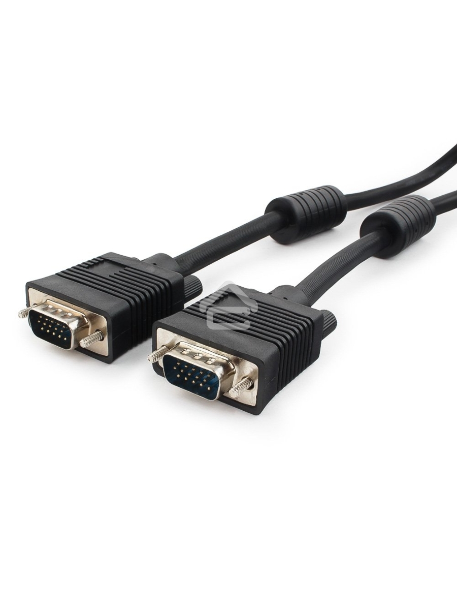 Кабель VGA Premium Cablexpert CC-PPVGA-10-B, 15M/15M, 3.0м, черный, тройной экран, феррит.кольца, пакет