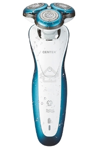 Бритва Centek CT-2163 (серебр) ротор, +ВЛАЖНОЕ БРИТЬЁ, 3 плав.головки, 2-йные лезвия, до 40 мин. раб