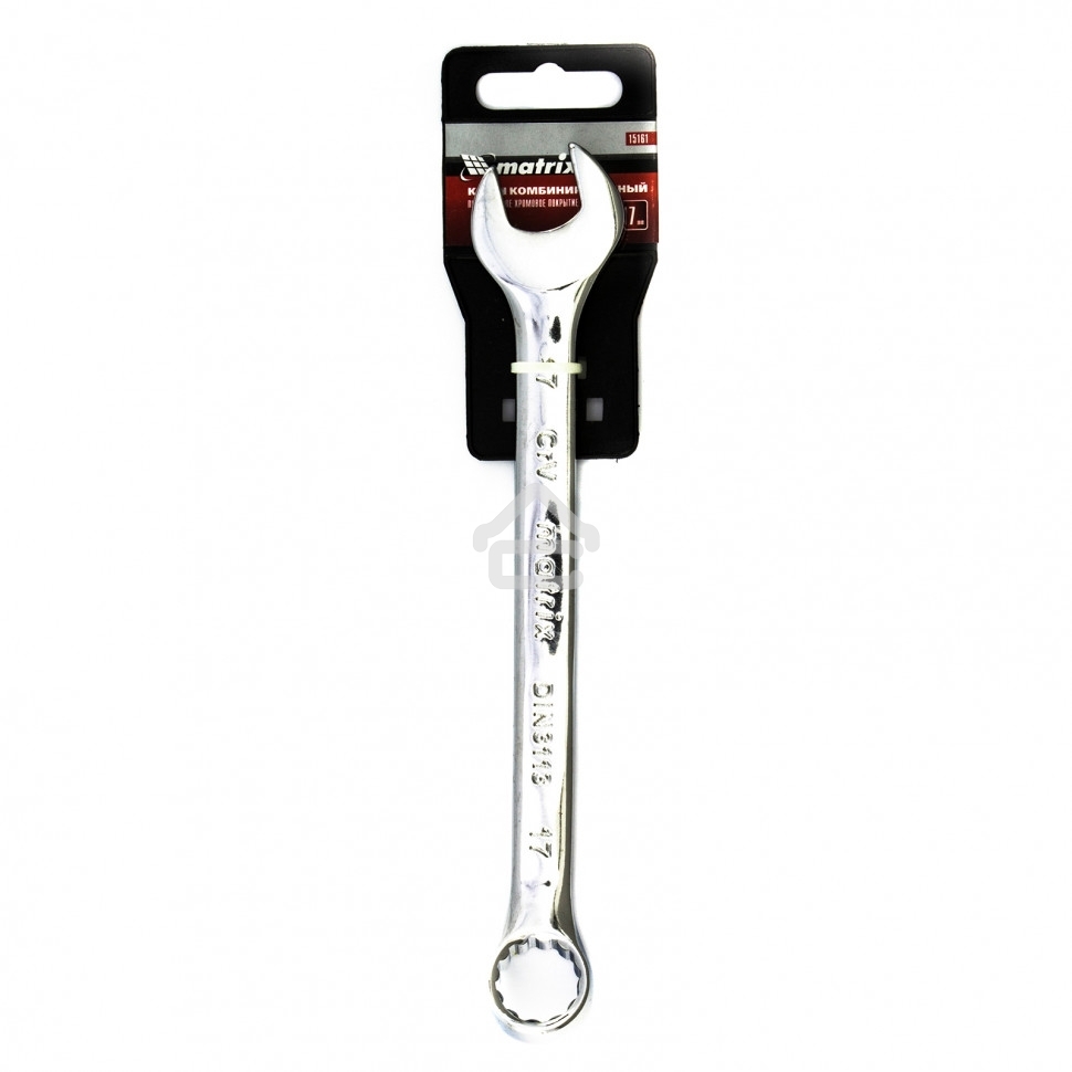 Ключ комбинированный Matrix, 17 мм, CrV, полированный хром