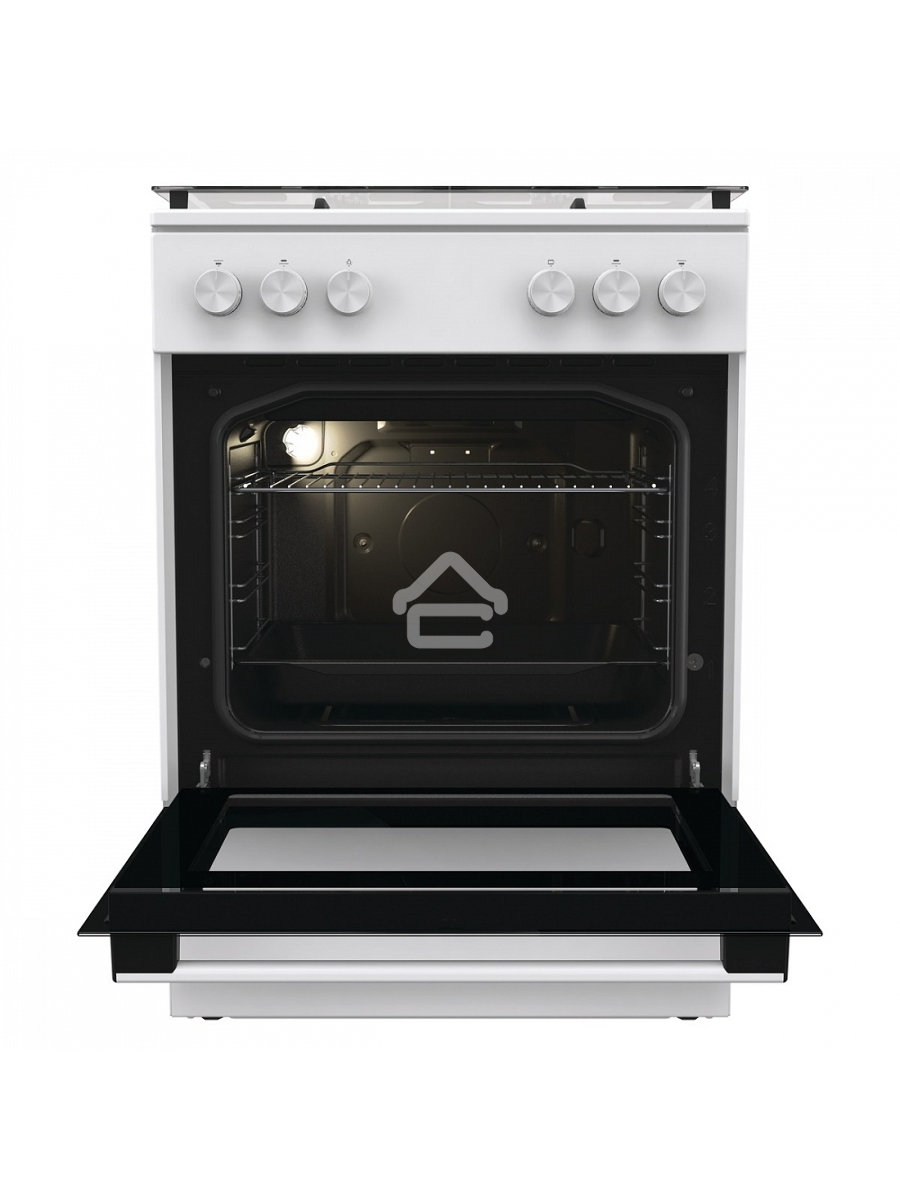 Плита газовая Gorenje GG6A11WF белый, конфорок 4 газовых, духовка 72 л, 60 см x 85 см x 60 см