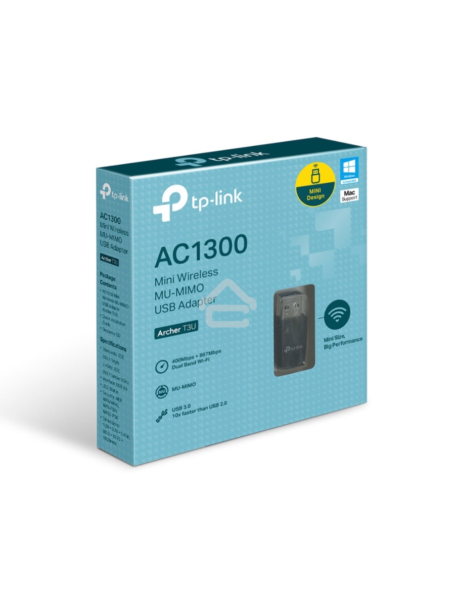 Адаптер TP-LINK Archer T3U AC1300 Мини Wi-Fi MU-MIMO USB-адаптер