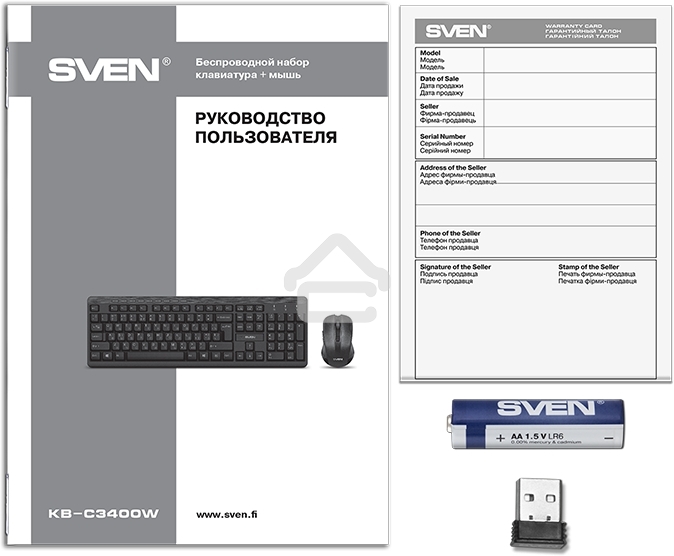 Беспроводной набор SVEN KB-C3400W клавиатура+мышь