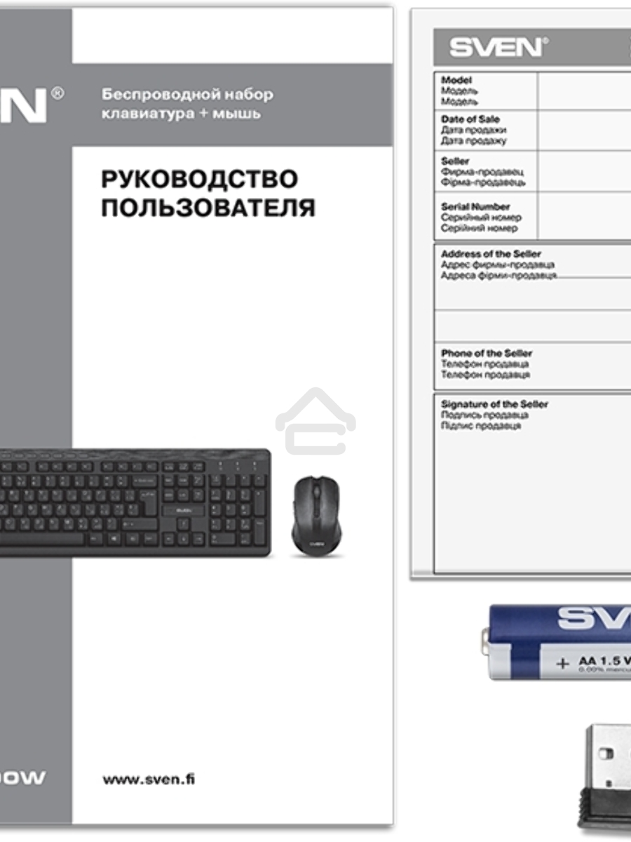 Беспроводной набор SVEN KB-C3400W клавиатура+мышь