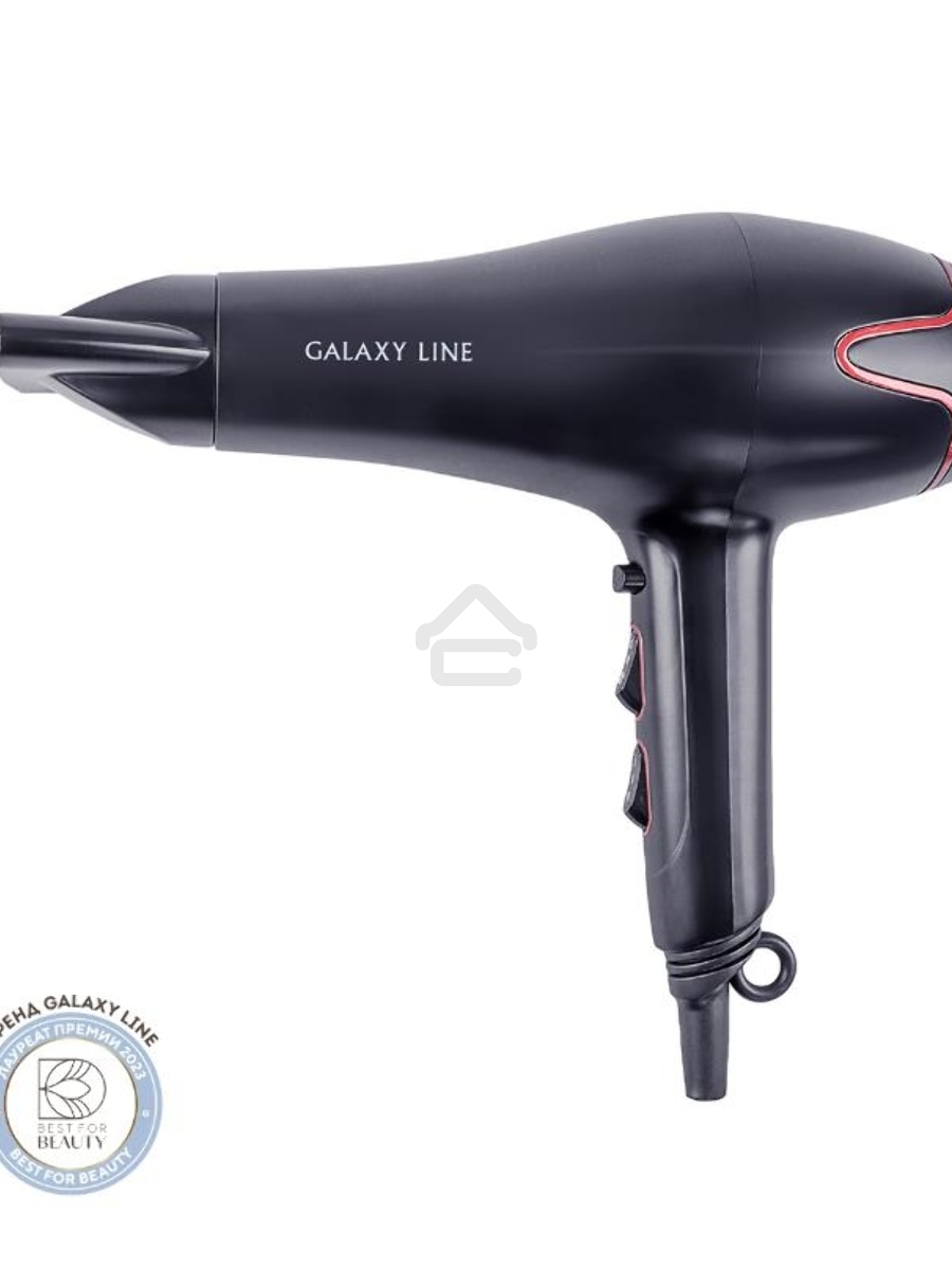 Фен для волос Galaxy Line GL 4333, черный, 2200 Вт, 2 скорости потока воздуха, 3 температурных режима, функция «холодный воздух», насадка-концентратор, подвесная петля, длина шнура питания 180 см