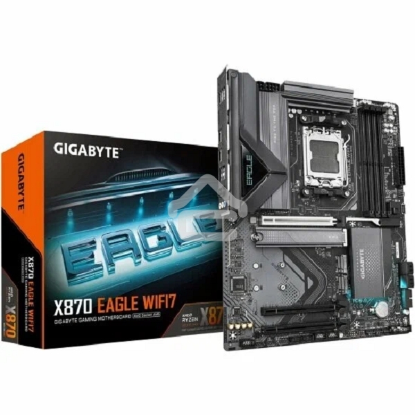 Материнская плата Gigabyte X870 EAGLE WIFI7, AM5, AMD X870, 4xDDR5, 4xSATA, 3xM.2, 1xPCI-E 5.0 x16, 2xPCI-E 3.0 x1, 1xHDMI, 1xUSB-C (DP), 1x 2.5Gb LAN, 4xUSB-A 2.0, 3xUSB-A 3.2 Gen 1, 1xUSB-A 3.2 Gen 2, 2xUSB-C 3.2 Gen 2 (USB4), 3x3.5 мм, 7.1, ATX