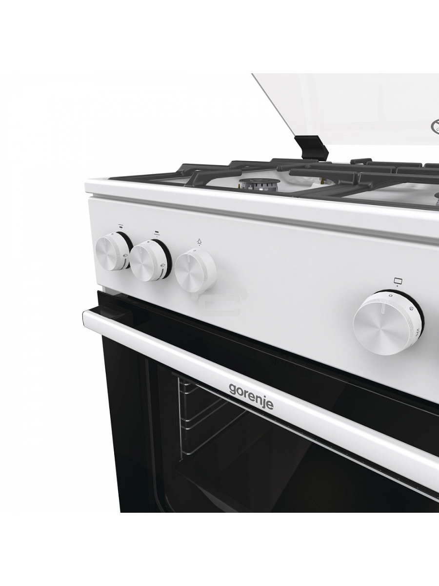 Плита газовая Gorenje GG6A11WF белый, конфорок 4 газовых, духовка 72 л, 60 см x 85 см x 60 см
