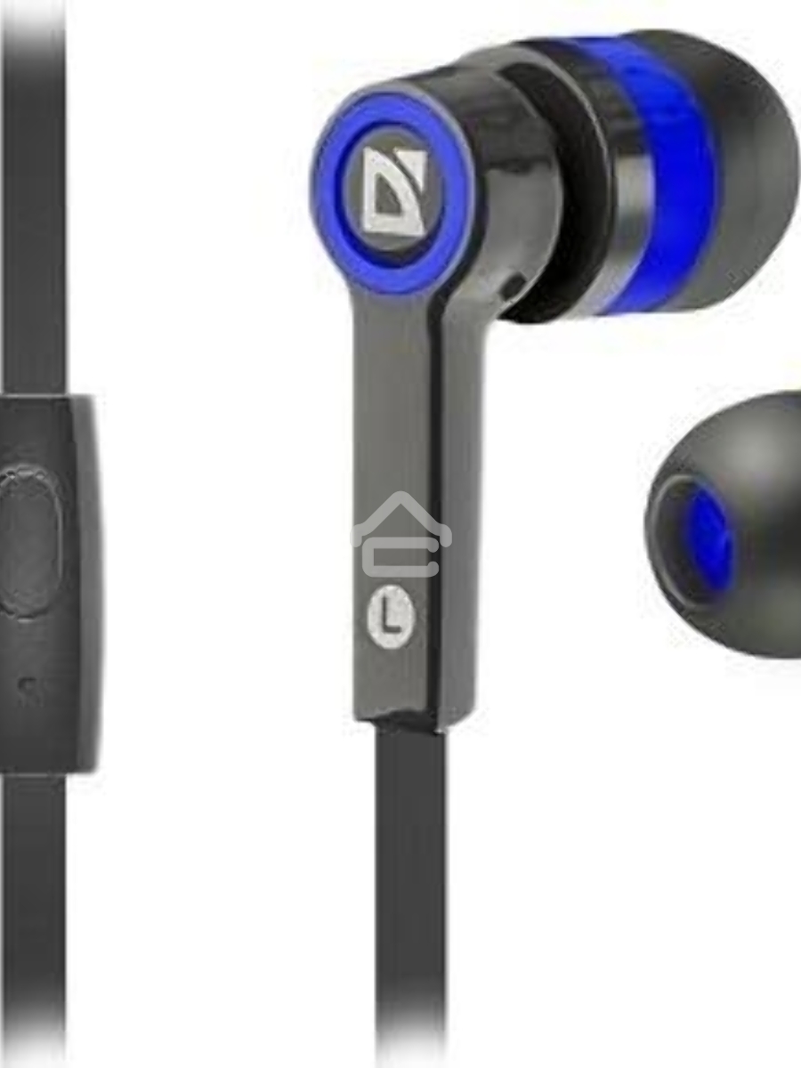 Гарнитура Defender Pulse-420 черный/синий 4-пин 3 5 мм jack кабель 1.2 м