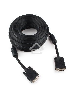 Кабель Gembird/Cablexpert CC-PPVGA-10M-B, Кабель VGA Premium , 15M/15M, 10м, черный, тройной экран, феррит.кольца