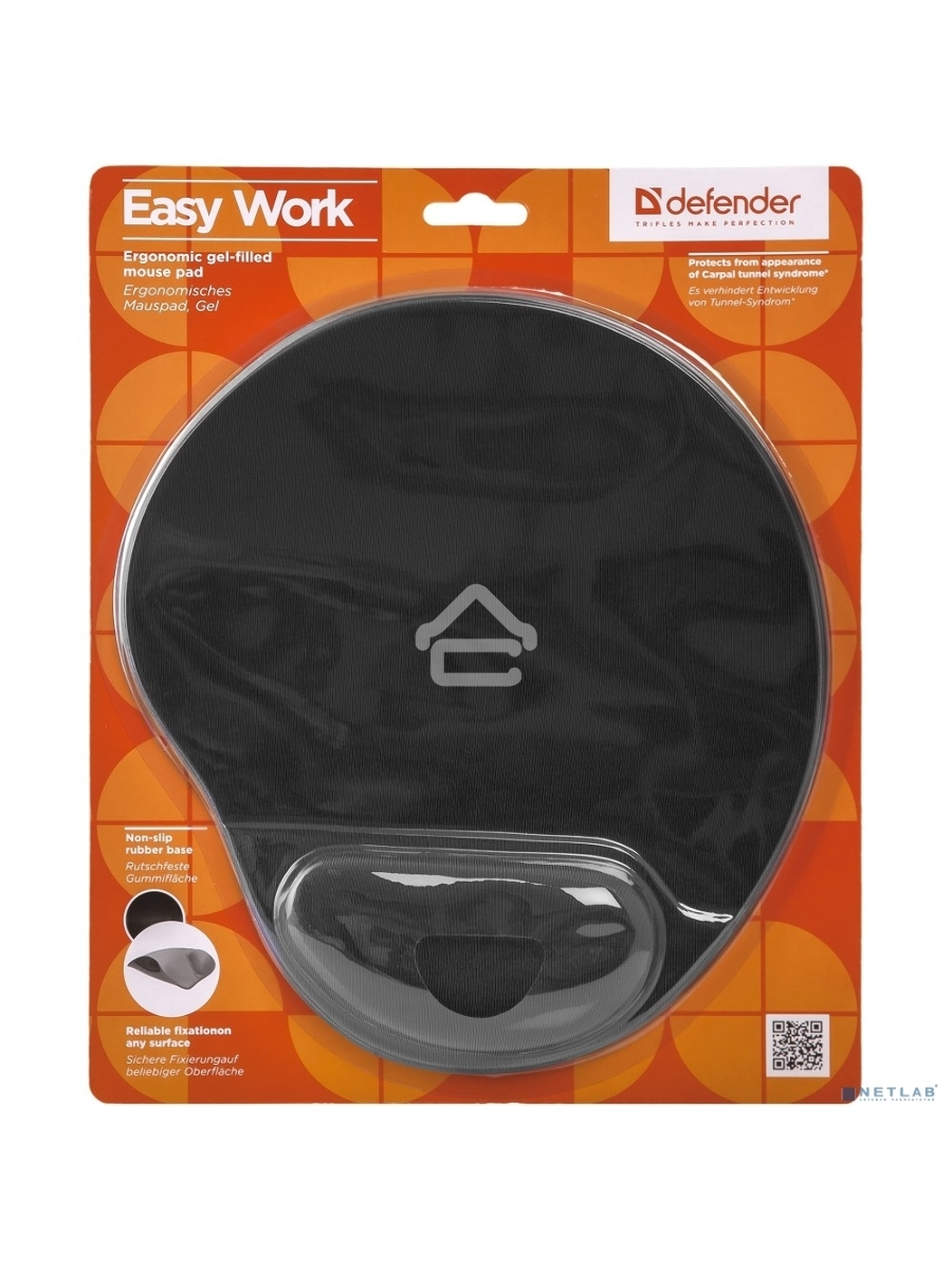Коврик для мыши Defender гелевый (большой 26x22) 280 gr. ( Easy Work) черный