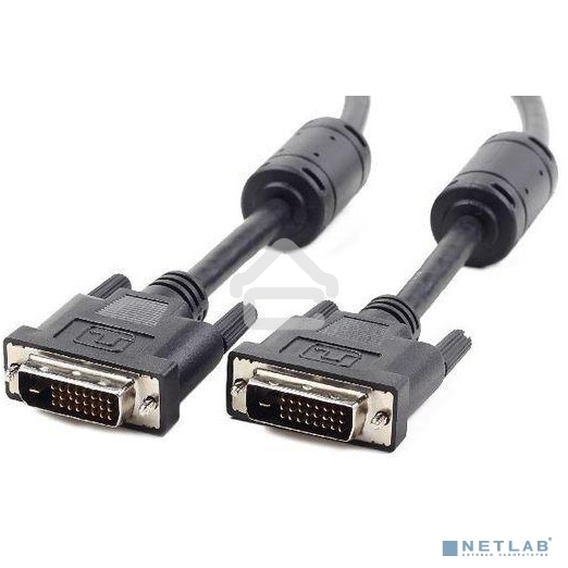 Кабель DVI-D dual link Cablexpert CC-DVI2L-BK-10, 25M/25M, 3.0м, CCS, черный, экран, феррит.кольца, пакет