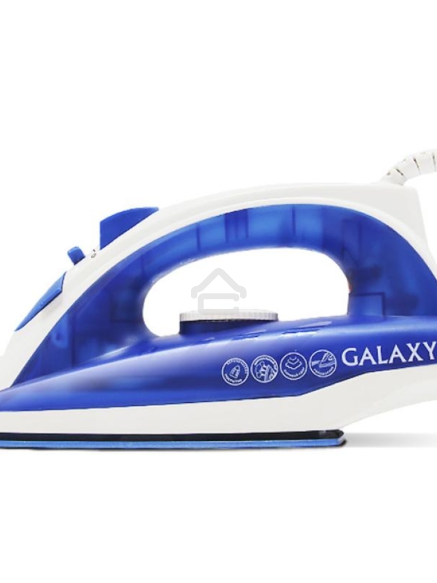 Утюг Galaxy Line GL 6121, синий, паровой, 1600 Вт, керамическое покрытие подошвы, указатель максимального уровня воды, индикатор нагрева, вертикальное отпаривание, паровой удар, функция увлажнения, защита от перегрева, резервуар для воды 470 мл, подача па