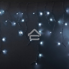 Гирлянда Neon-night Айсикл (бахрома) светодиодный, 5,6 х 0,9 м, с эффектом мерцания, БЕЛЫЙ провод 