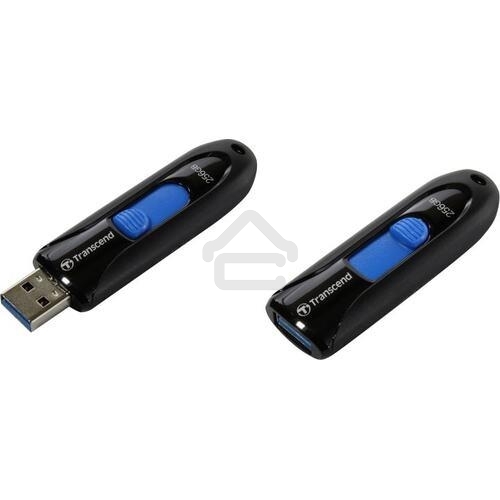 Флешка USB Transcend JetFlash 790 (TS256GJF790K), 256Gb, USB 3.1, R/W 90/40, черный/синий