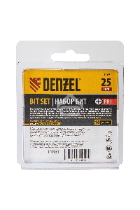 Набор бит PH1х25, сталь S2, шестигранный профиль, 10 шт.  Denzel