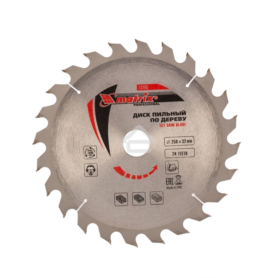 Пильный диск по дереву Matrix, ф250 х 32 мм, 24 зуба
