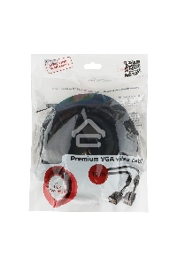 Кабель Gembird/Cablexpert CC-PPVGA-10M-B, Кабель VGA Premium , 15M/15M, 10м, черный, тройной экран, феррит.кольца