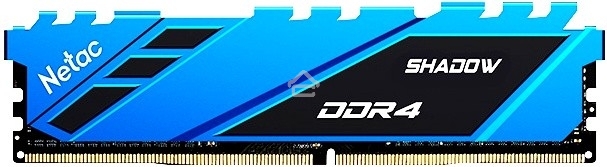 Оперативная память NETAC Shadow, DDR4, 16GB (1x16GB), 3200MHz, CL16, DIMM, с радиаторами, синий