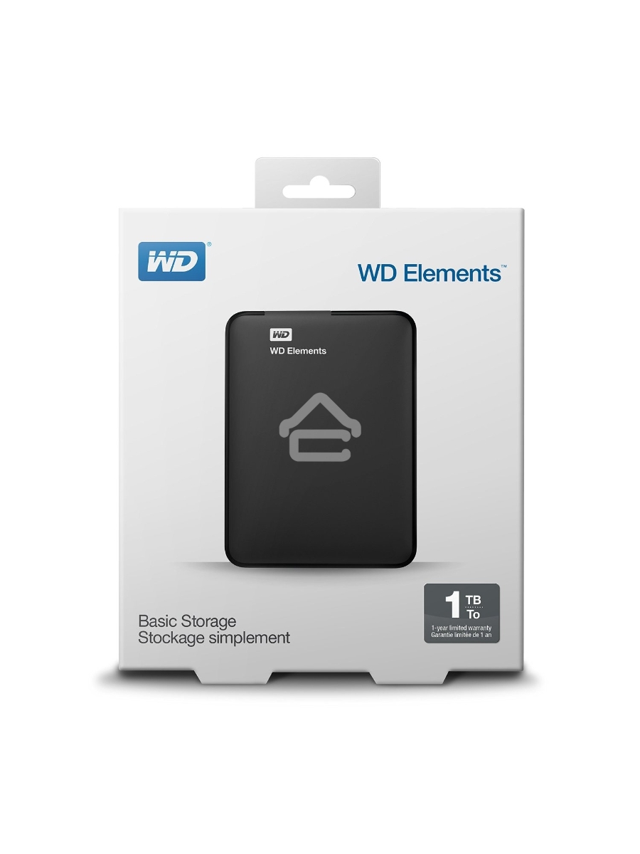 Внешний жесткий диск HDD WD 1Tb Original USB 3.0 WDBUZG0010BBK-WESN Elements Portable 2.5