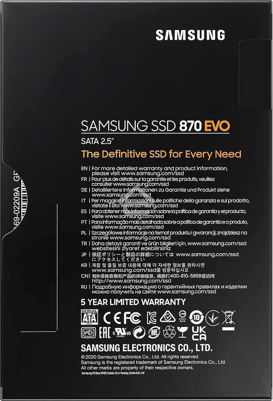 Накопитель SSD Samsung 870 EVO, 4TB, SATA III, 2.5