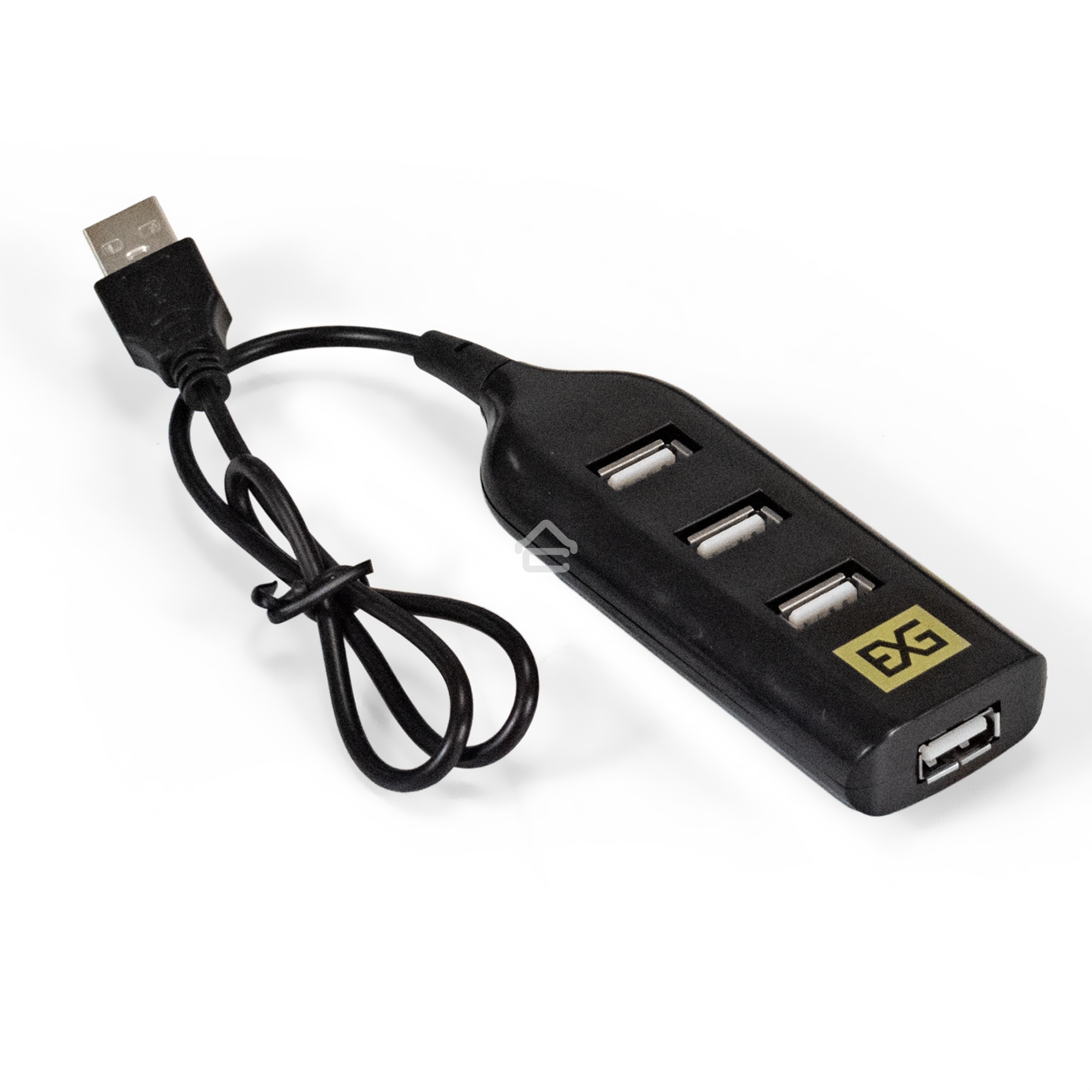 Хаб USB (концентратор) ExeGate EX293976RUS DUB-42 (кабель-адаптер USB2.0 --> 4xUSB2.0, Plug&Play, черный)