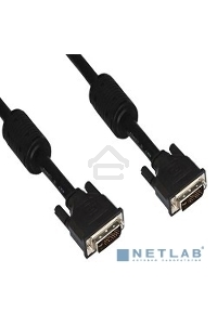 Кабель DVI 5м VCOM Кабель DVI-DVI Dual Link (25M-25M), 5m, 2 фильтра, VDV6300-5M