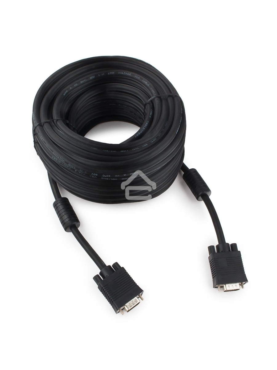 Кабель Gembird/Cablexpert CC-PPVGA-20M-B, Кабель VGA Premium , 15M/15M, 20м, черный, тройной экран,феррит.кольца