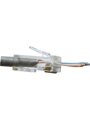 Коннектор RJ45 тип EZ, 8P8C, UTP, Cat.5e, универсальный, со вставкой, покрытие 50 микрон,100 шт.