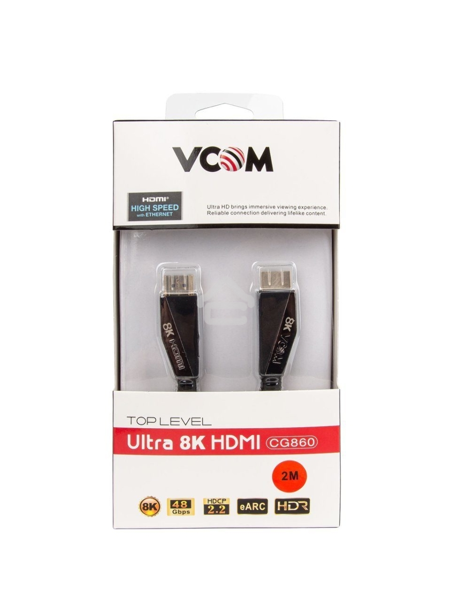 Кабель HDMI 19M/M,ver. 2.1, 8K@60 Hz 2m VCOM <CG860-2M>